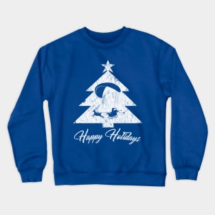 Happy Holidays - Paragliding Santa - Christmas Tree Crewneck Sweatshirt